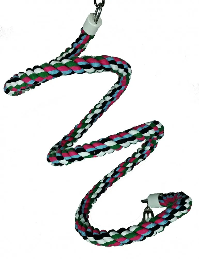 A & E Happy Beaks Cotton Rope Boing With Bell Bird Toy