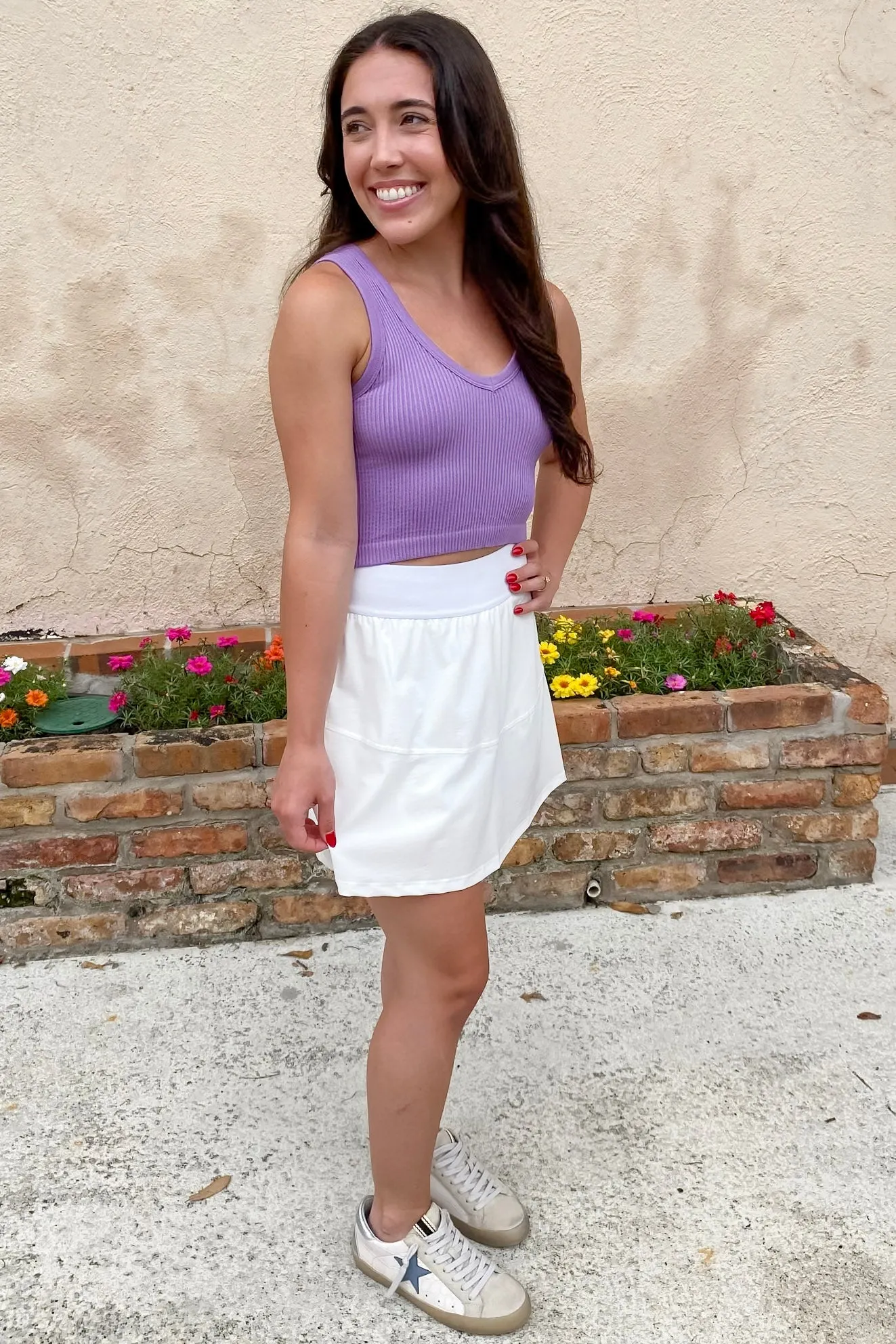 Athleisure Swoop Active White Tennis Skort