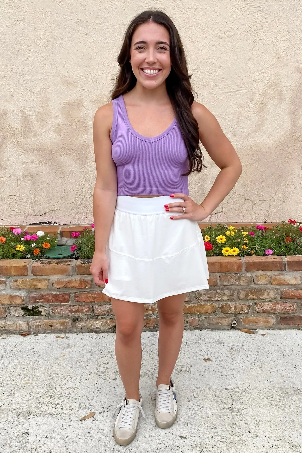 Athleisure Swoop Active White Tennis Skort
