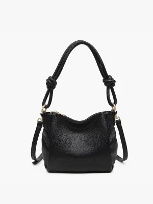 Chicago Knotted Shoulder Bag -Black