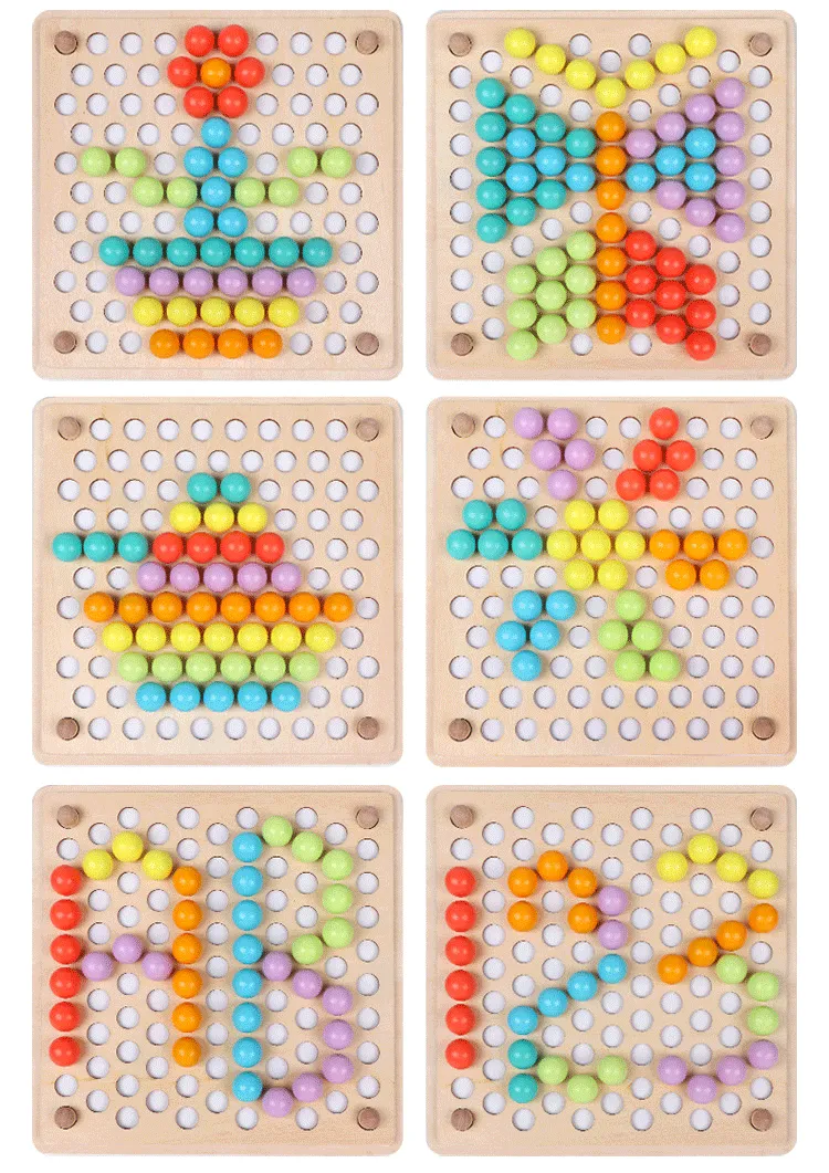 Children's toys Montessori wooden toys hands training brain Clip beads puzzle math game baby early educational toys for children