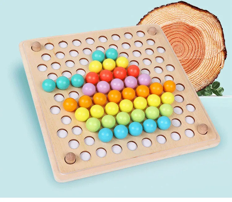 Children's toys Montessori wooden toys hands training brain Clip beads puzzle math game baby early educational toys for children