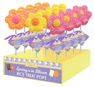 Chocolate Dipped Rice Crispy Treat-Flowers