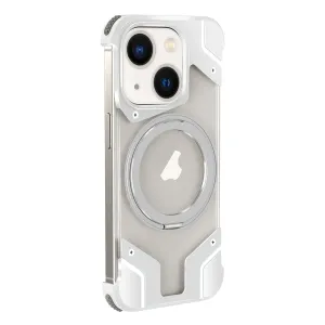For Iphone 15 Borderless Magsafe Rotating Holder Transparent Phone