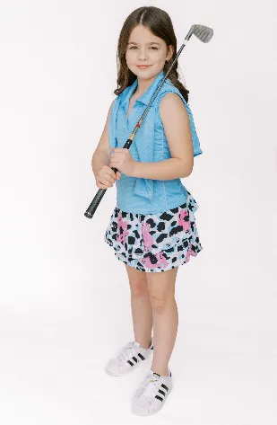 Girls Ruffle Skirt Print - Raspberry