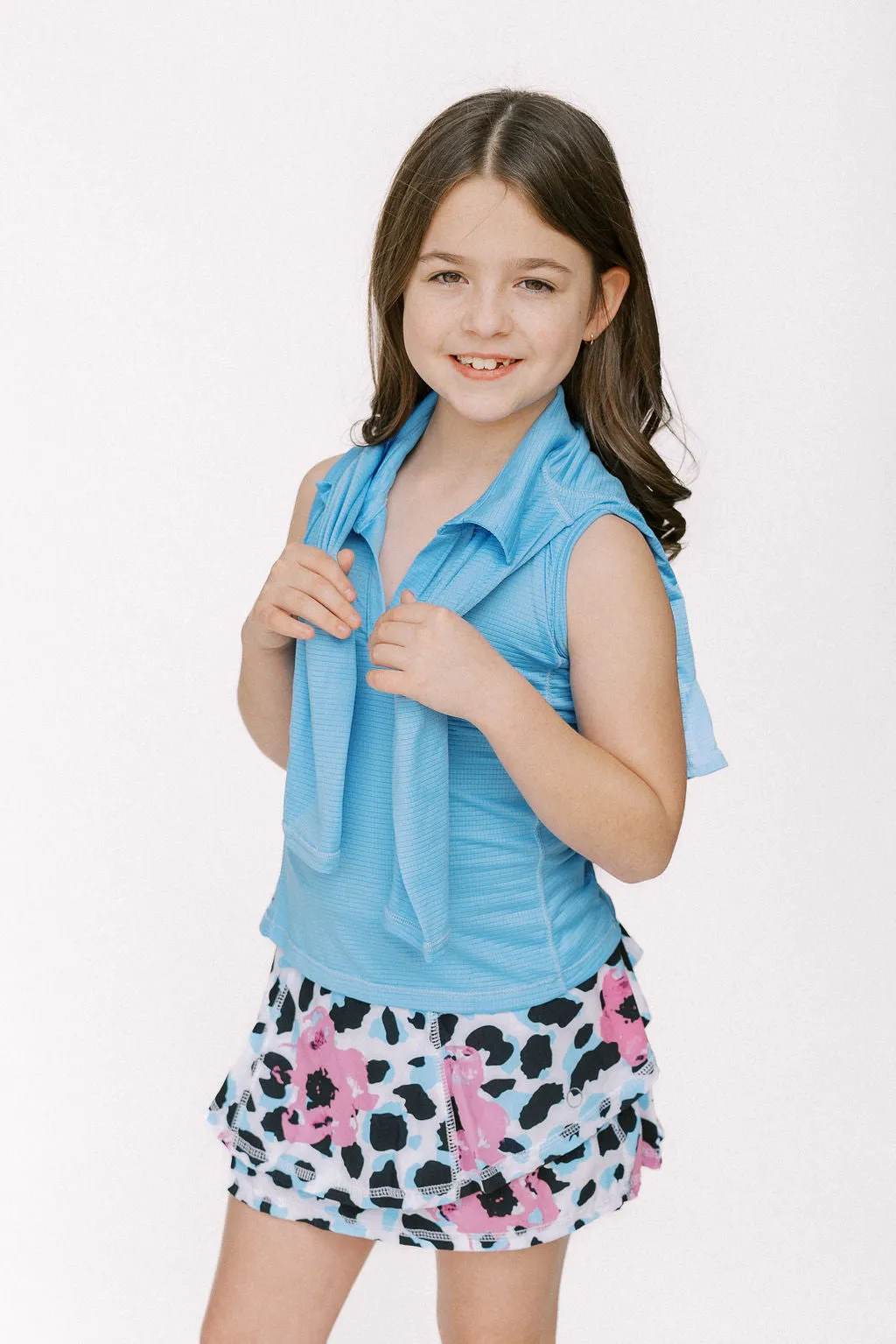 Girls Ruffle Skirt Print - Raspberry