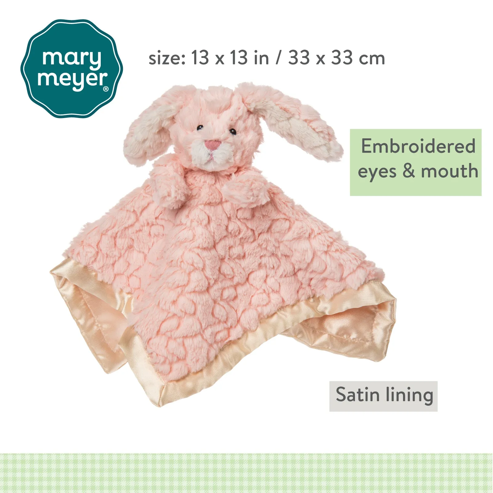 Mary Meyer Putty Nursery Bunny Character Blanket 13x13