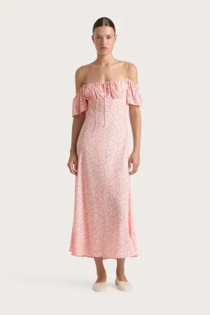 Menton Midi Dress Calla Vermillion - Final Sale