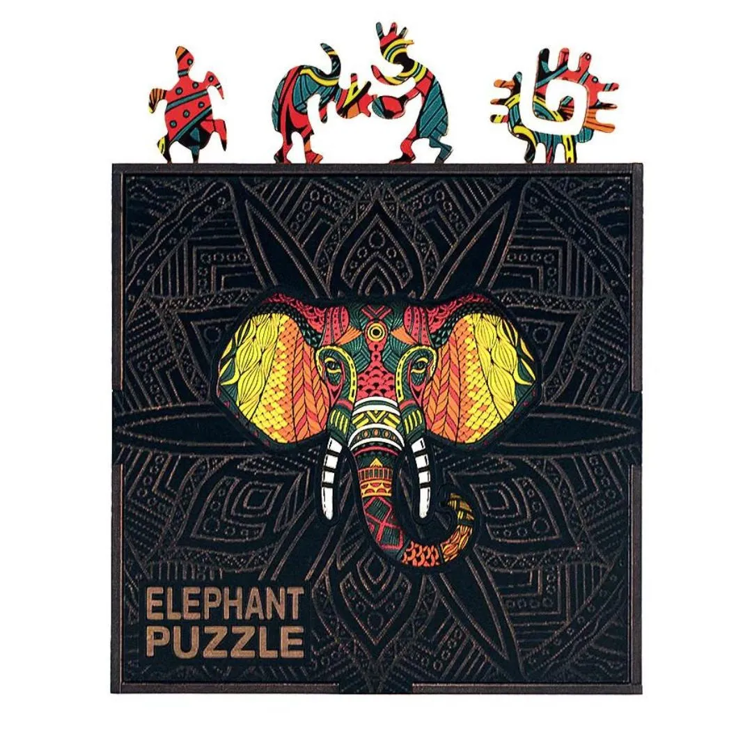 Piecezz Wooden 70 Piece Puzzle - Elephant