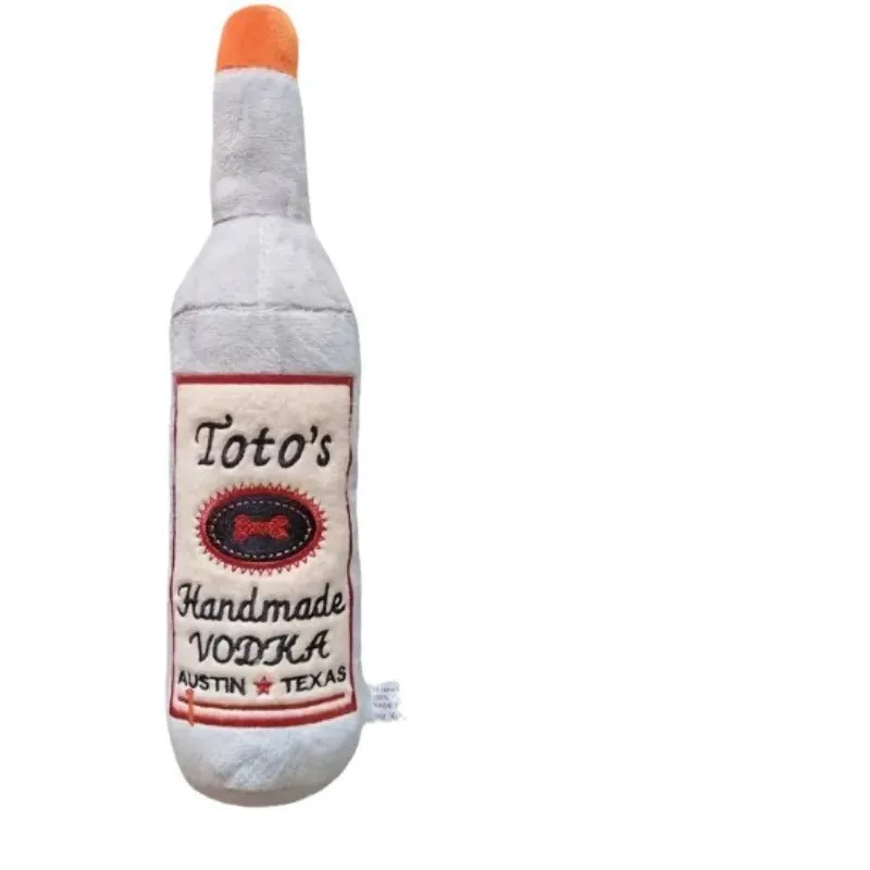 Soft Comfortable Pet Plush Sounding Wine Bottle Dog Chew Toy