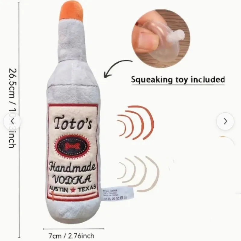 Soft Comfortable Pet Plush Sounding Wine Bottle Dog Chew Toy