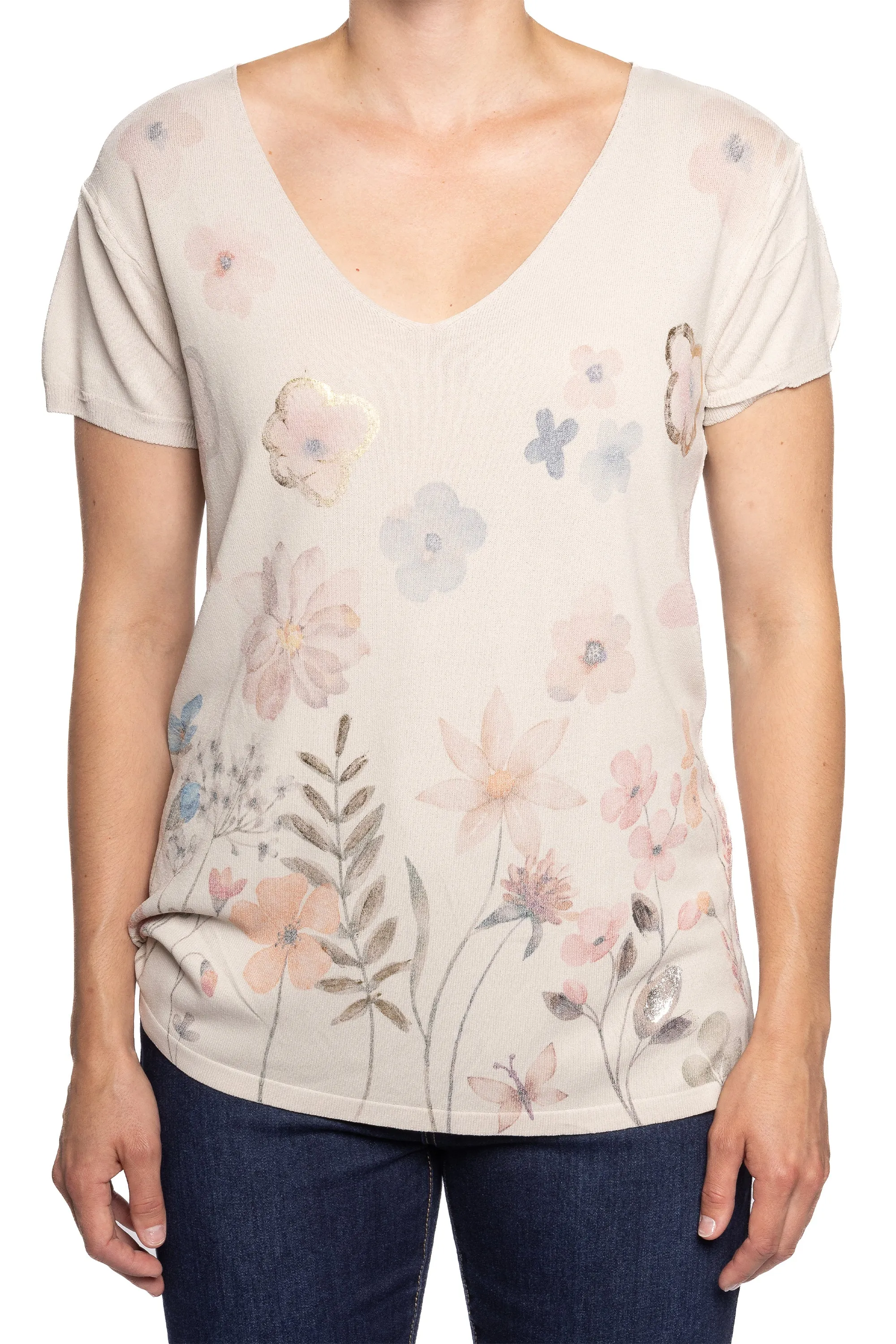 SS TOP WITH FLOWERS