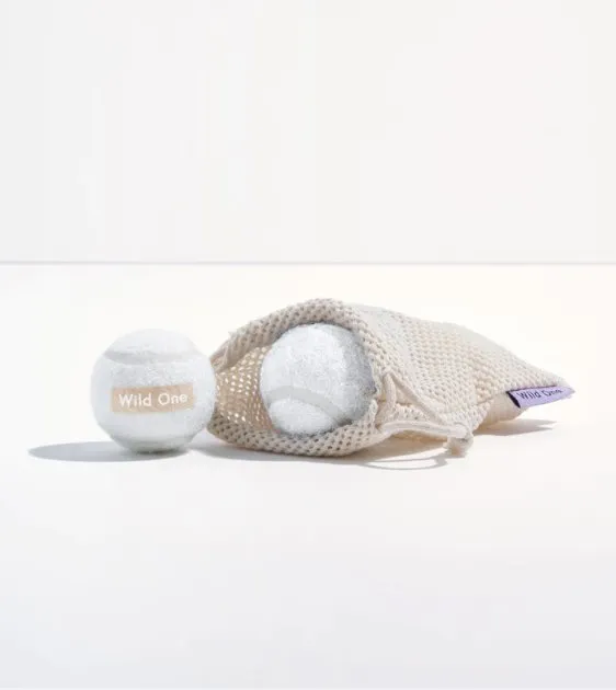 Wild One Tennis Balls Set Dog Toy (White)